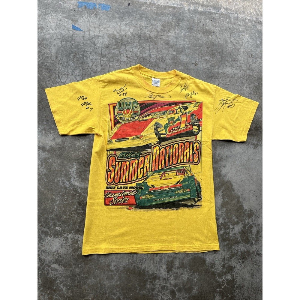 Vintage 2003 Dirt Car Racing Tee Shirt Signatures Medium